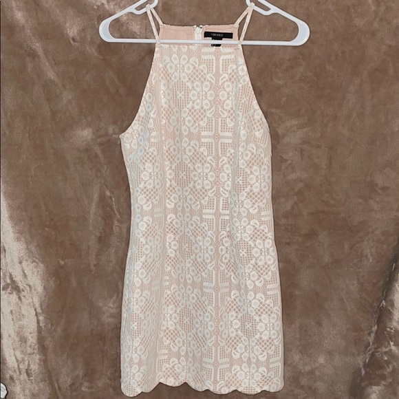Forever21 White and Nude Lace Mini Dress - Picture 2 of 4